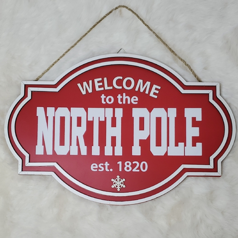 Welcome to the North Pole Sign Holiday Decor Home Decor